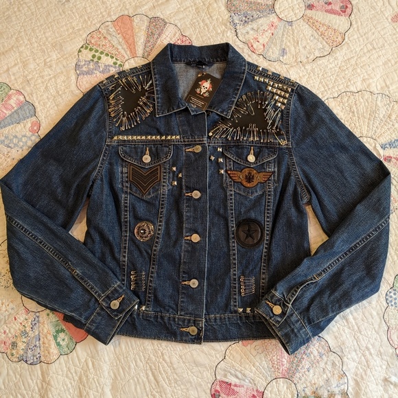 Hand Designed One Of A Kind Denim Jacket - Picture 5 of 7